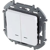 Выключатель с подсветкой без рамки Legrand Inspiria 2-кл. белый картинка